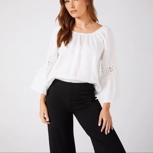 KAREN KANE - Flare Sleeve Lace Inset Top